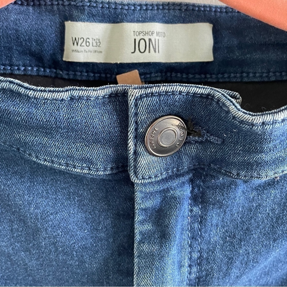 Topshop Moto Joni High Waist Skinny Jean 26 32 Mid Blue Super Stretch - Picture 4 of 8